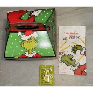 2025 McDonalds Adult Happy Meal Grinch Salt Grinch Bag, Grinch Box, NO SOCKS.